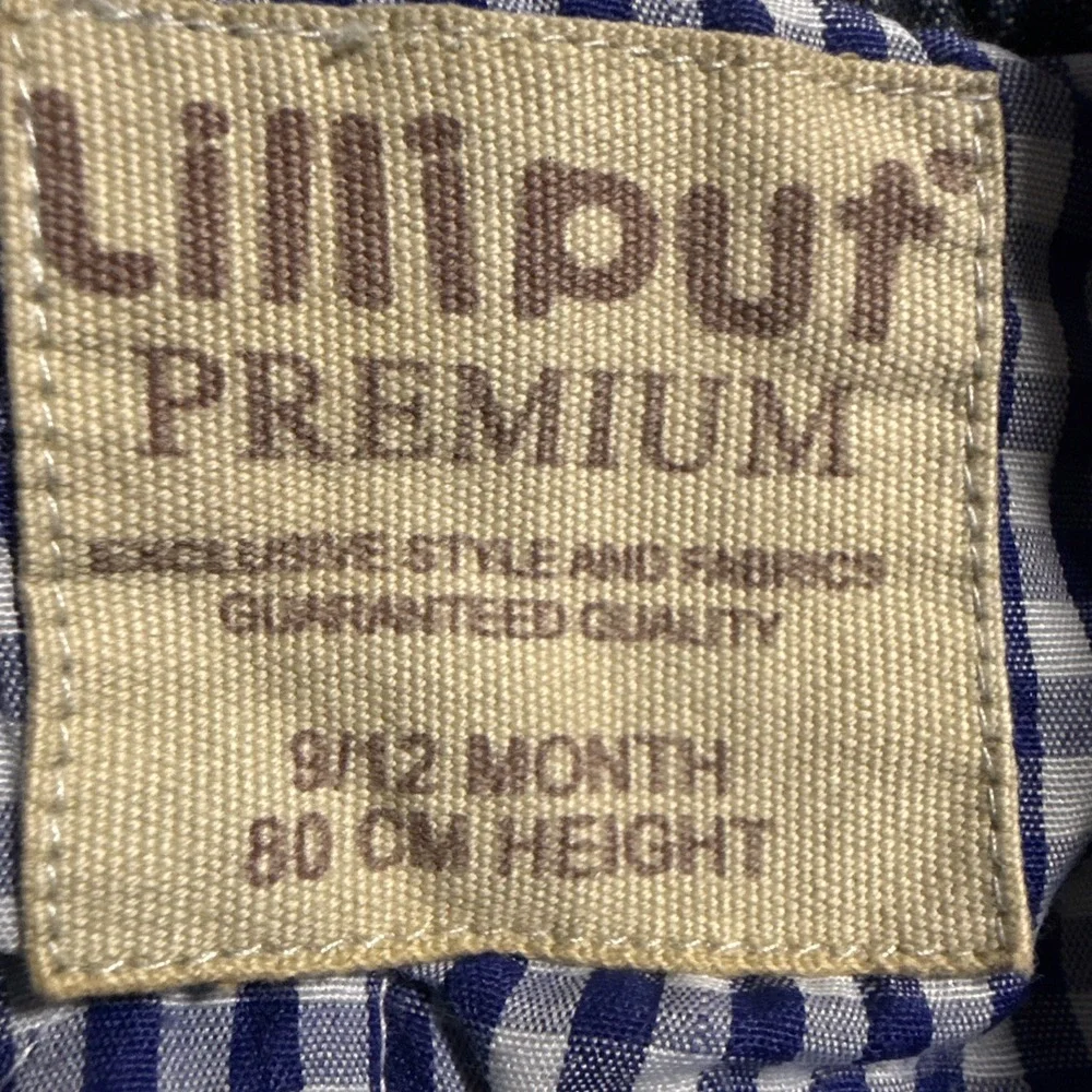 Liliput‎ Premium Boys Denim Jacket 9–12M Blue Patchwork Bomber Jean Coat